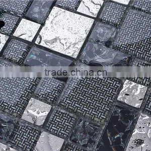 SMJ07 Ancient Style Interior Decoration Material Metal Mosaic Mix Glass Mosaic Laminated Mosaic Tiles thumbnail-2