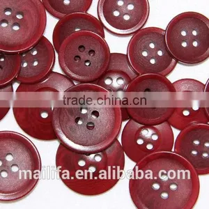 4 Holes Fancy DTM Red Natural Corozo Nut Buttons thumbnail-2