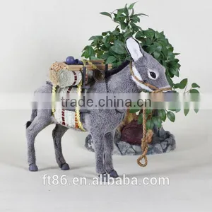 Artificial Furry Craft Made Goat Fur Walking Donkey Garden Decor thumbnail-1