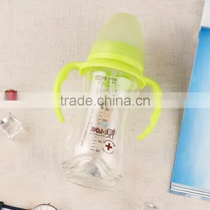 Wholesale BPA Free 100% Food Grade Custom-made Wide Neck Baby Feeding Bottle for Baby With Handle thumbnail-4