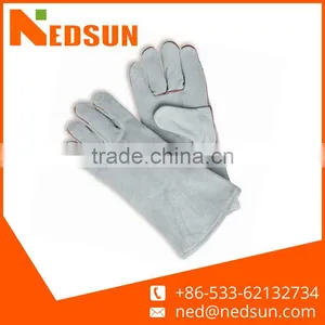 Welding Grey Safety Split Leather Gloves for Working thumbnail-1