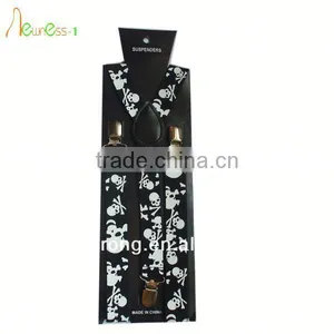Skull Pattern Elastic Fabric Suspenders For Men thumbnail-1