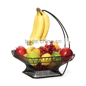 Moden Design Black Wire Fruit Basket With Hook thumbnail-1