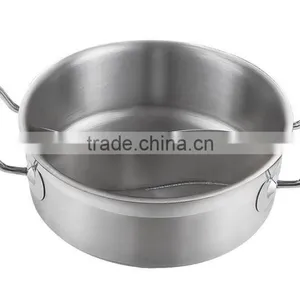 Two Handle Sauce Pan Saucepan Double-Flavoured Cooker Family Restaurant Hotel Usage Shot Body Stainless Steel Soup Pot thumbnail-2