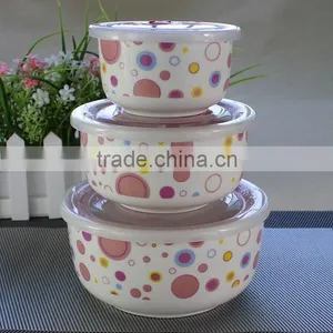 Ideal Promotional Gift Printing,4"5"6"Ceramic Mixing Bowl,3pcs Melamine Container Set thumbnail-3
