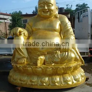 Brass Sitting Buddha Statue on Elephant Statue thumbnail-4