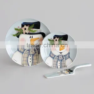 10.5inch Round Shape Cake Plate With Server, Porcelain With Decal Printing thumbnail-2