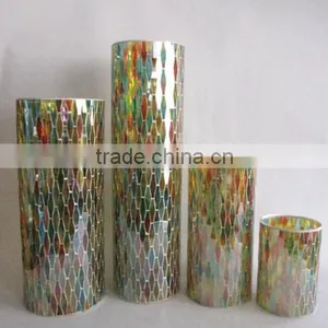 Hand Made Clear Glass Cylinder Candle Holders thumbnail-2