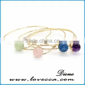 Birthday Gemstone Bangle With Gold Plated Sparkling Crystal Bangle thumbnail-1