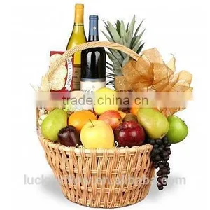 Grand Willow Art Type Fruit & Wine Gift Basket thumbnail-1