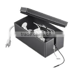 Faux Leather Socket Storage Bin Charging Organizer With Removeable Lid thumbnail-1