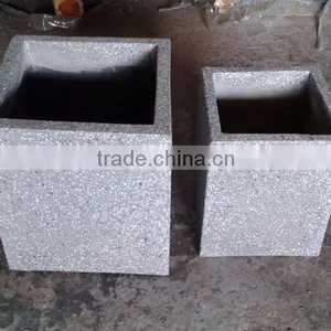 Square Lightweight Cement Pots-Concrete Pots-Terrazzo Planters thumbnail-1