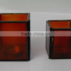 Colored Square Glass Votive thumbnail-1
