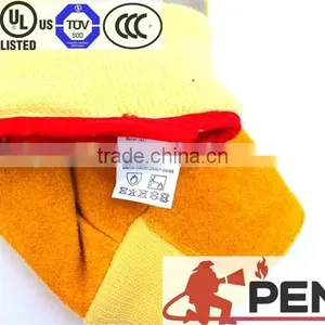 Firefighter Cowhide Leather Elastic Cuff 3 m Reflective Hand Protected Worker Engineer Working Security Cleaner Police Glove thumbnail-5