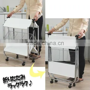 Dining Serving Kitchen Foldable Trolley Cart thumbnail-2