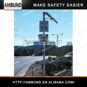 Pole Mount Radar Speed Signs / Portable Traffic Flashing Speed Limit Signs LED Warning Sign Powered Solar Radar Speed Sign thumbnail-1