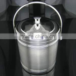 Round Stainless Steel Champagne Ice Bucket for Party and Bar thumbnail-2