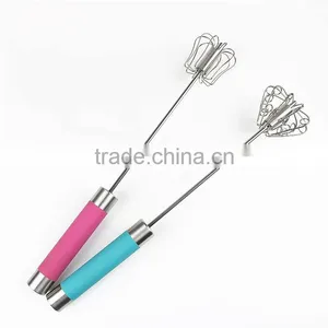 Popular Food Grade Eggbeater Stainless Steel Egg Whisk With Colorful Handle thumbnail-2