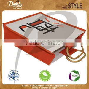 Jute Wine Bag With Cane Handle thumbnail-4