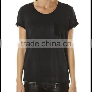 Custom Printed Loose Fit Female Pocket Tshirt thumbnail-1