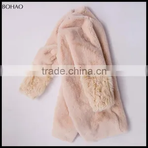 Winter Thick High Quality Long Fancy Stitching Sleeve Knitted Fur Coat thumbnail-6