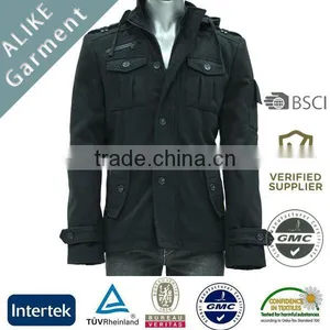 ALIKE Men's Fake Wool Plain Windbreaker thumbnail-1