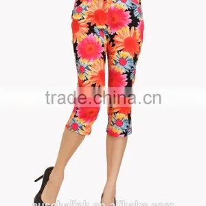 Auschalink Summer Lady Cool Beach Print Colored Cotton Boho Pants thumbnail-2