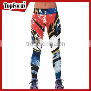 China Manufacturer Custom Sublimation Leggings Digital Printed Pants Women Running Compression Tights thumbnail-1