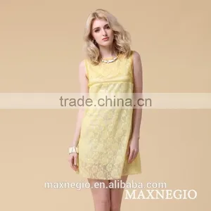 China Supplier Sleeveless Lady One Piece Dress Simple Latest 2015 thumbnail-2