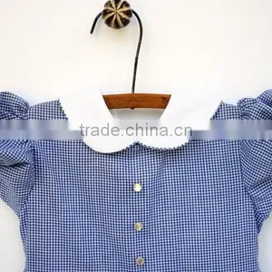 Baby Girls Dress Designs Hand Work Cotton Blue Dress thumbnail-3