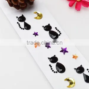 Gem Stickers Craft Rhinestone Mirror Decoration Sticker for Card Making thumbnail-4