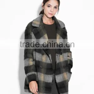 Winter Season Check Design Lady Coat thumbnail-4