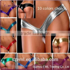 European Wholesale Mature Ladies Sexy Hot Patent Leather Pants Sexy Leather Lingerie thumbnail-1