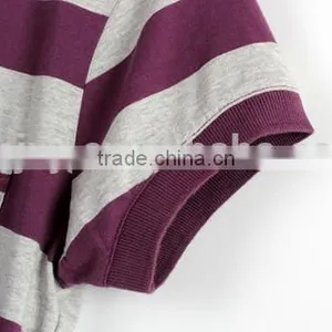 Cheapsale Sexy Fashion Ladies Tight Solid Stripe 100% Cotton Short Sleeve Polo Neck Casual Dress thumbnail-4