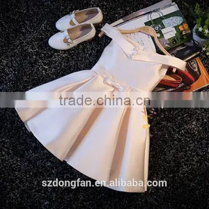 Girls High Quality Stain Princess Dance Flower Girls Wedding Dress Children First Christmas Party Dress thumbnail-3