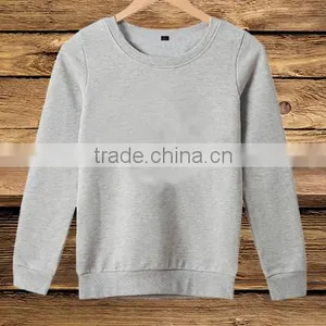 Wholesale Blank Long Sleeve Pullover Round Neck Pure Color Sweatshirt Without Hood thumbnail-3