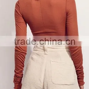 Runwaylover EY2372B 2017 Ladies Sexy Turtleneck Tight T-Shirts thumbnail-2