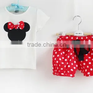 S80002T, Baby Clothing Sets , Summer New Children Girl's 2PC Sets Skirt Suit Dots Skirt Dots Pants Girls Cartoon Clothes thumbnail-4