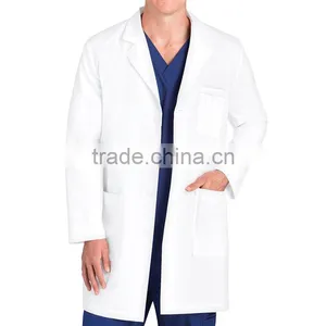 Anti Bacterial Water Repellent Multi Pockets Unisex Design White Lab Coat thumbnail-1