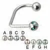 Custom Piercing Steel Swarovski Stone Gemmed Ball Labret Monroes Jewelry / Lip Loop For Guy thumbnail-1