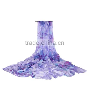 2017 New Sytle Long and Big Shawl Silk Chiffon Scarf Beach Made in China thumbnail-5