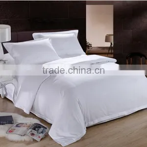 High Quality 100% Cotton Plain Dyed White Hotel Bed Linen thumbnail-1