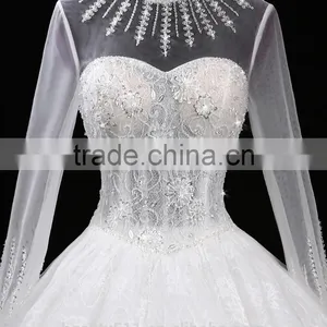 2017 Sweetheart Mermaid Lace Mermaid Color Wedding Dress Bridal for Bride High Neck Bridal Dress F11401 thumbnail-2