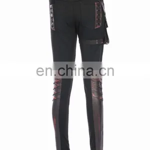 Steampunk Trousers Made of Stretchy Vegan Leather and Fleece Lining thumbnail-2
