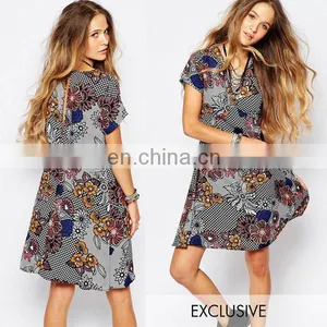 New Arrival Summer Women Dress Printed Women One-piece Dress thumbnail-1