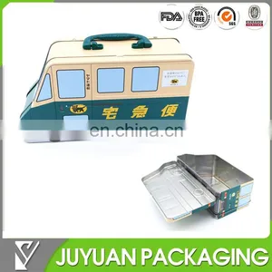 Handle Lunch Tin Box With Hinge Lid Custom Printing thumbnail-1