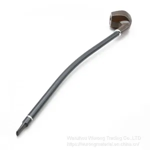 415mm Length Wooden Resin Long Tobacco Pipe With Brown Hexagonal Head for Smoking thumbnail-2
