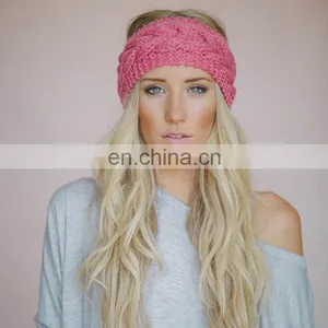 China Supplier Fashion Different Style Blue Purple Flexible Knitted Winter Hair Wool Band Band thumbnail-2