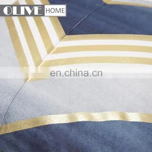 New Design Symmetric Striped Gold Stamping Geometric Print Cushion For Sofa thumbnail-2