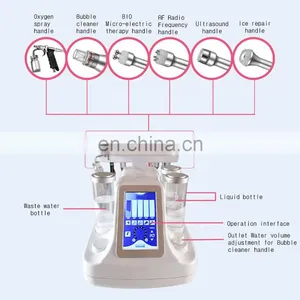 Multifunction 6 in 1 Water Hydro Dermabrasion Machine With RF BIO Ultrasound Oxygen Ice Cooling for Face Peeling Deep Cleansing thumbnail-5